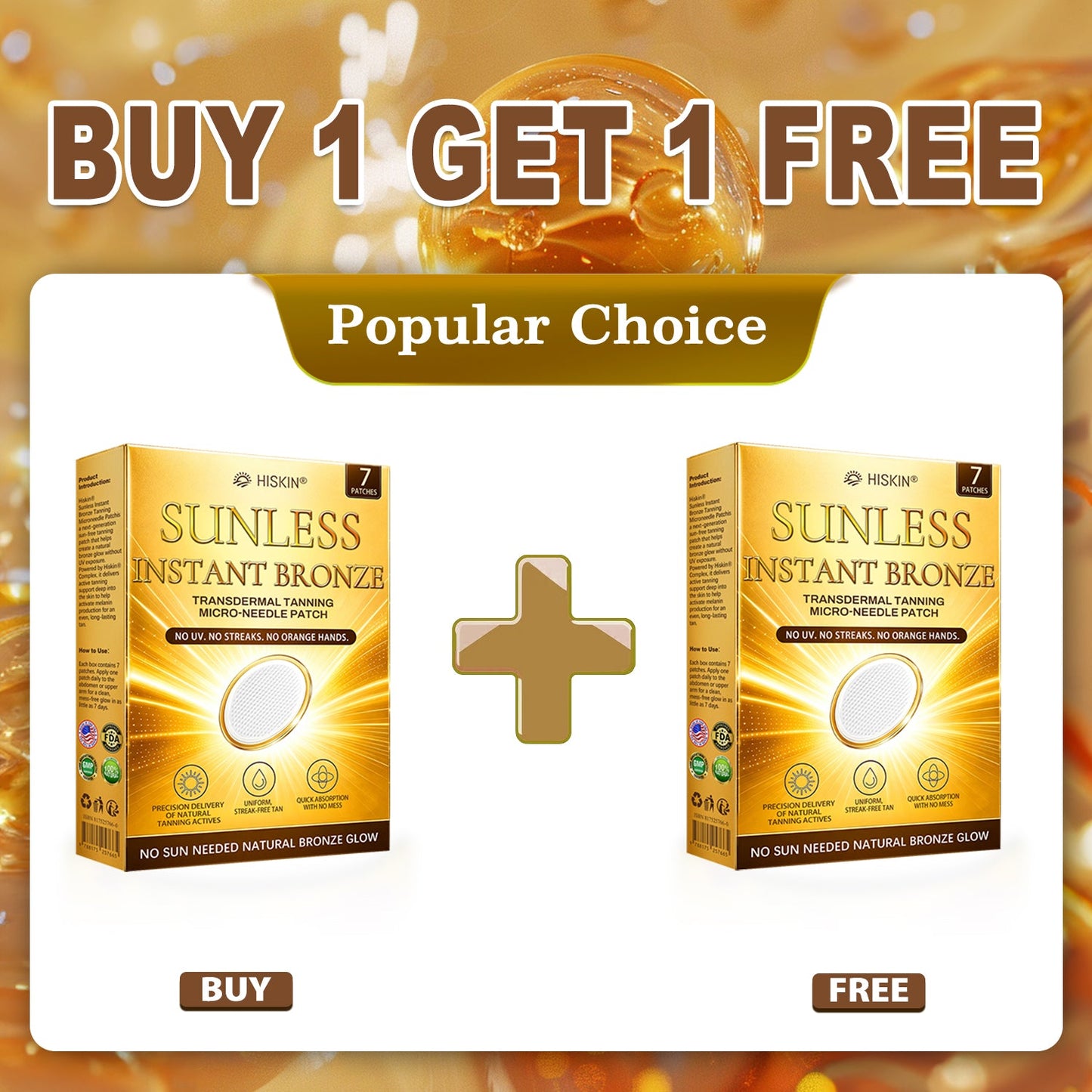 𝐇𝐢𝐬𝐤𝐢𝐧® 𝐒𝐮𝐧𝐥𝐞𝐬𝐬 𝐁𝐫𝐨𝐧𝐳𝐞 𝐌𝐢𝐜𝐫𝐨𝐧𝐞𝐞𝐝𝐥𝐞 𝐏𝐚𝐭𝐜𝐡