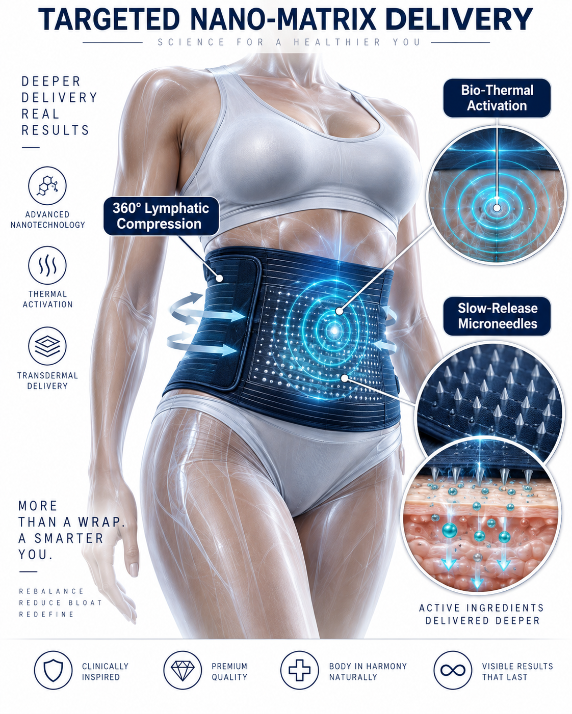 KIKO® Berberine × Diosmin × Inositol × Ceylon Cinnamon Advanced Nano-Microneedle Lymphatic Detox & Slimming Bandage